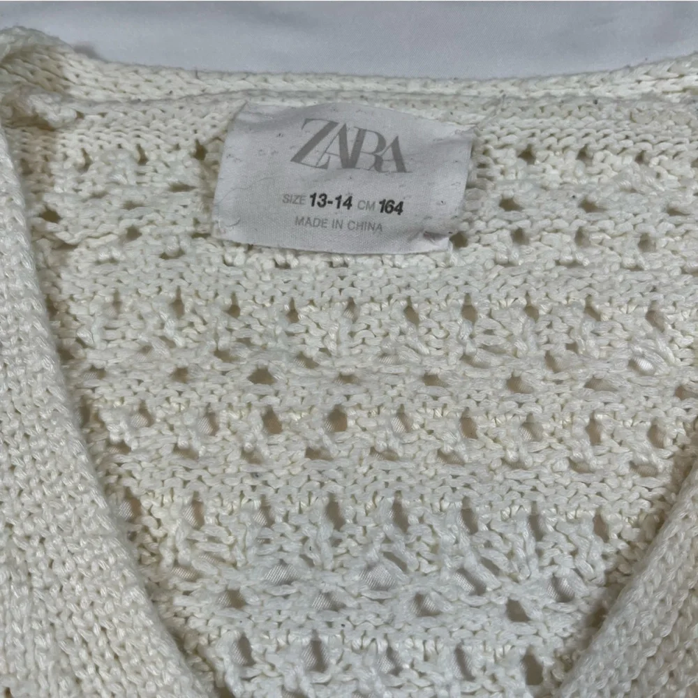 Zara Girl Size 13-14 Button‎ Up Open Knit Crochet Cardigan Fits Women’s S Boho
